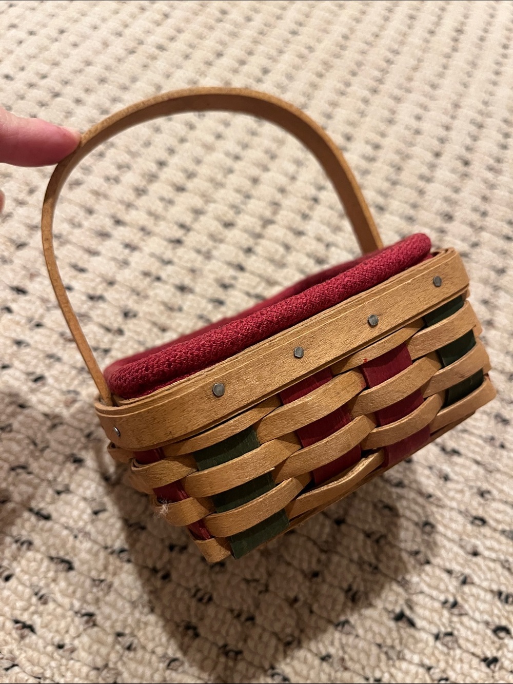 2003 Longaberger Basket in Green and Red